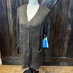 Sporting Life Oversized brown buttondown cardigan with merin…